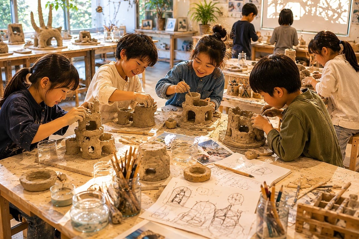 アトリエで土と対話する